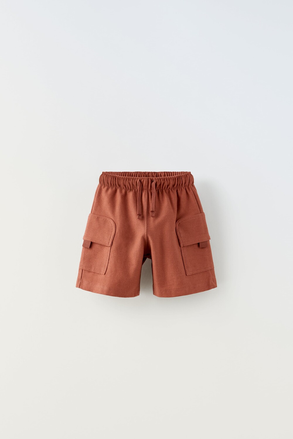 

Плюшевые бермуды cargo Zara, жженая умбра