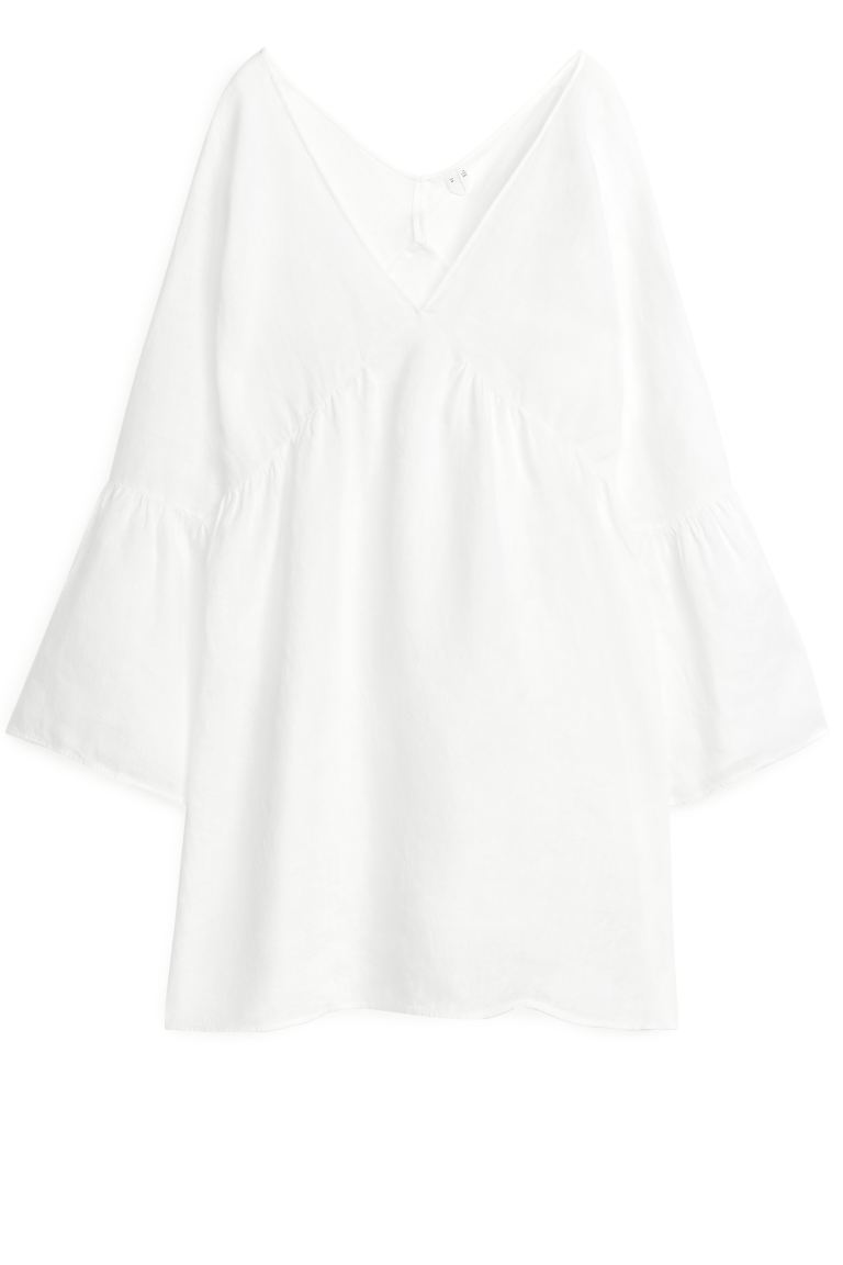 Льняное платье Arket, белый платье рубашка arket белый