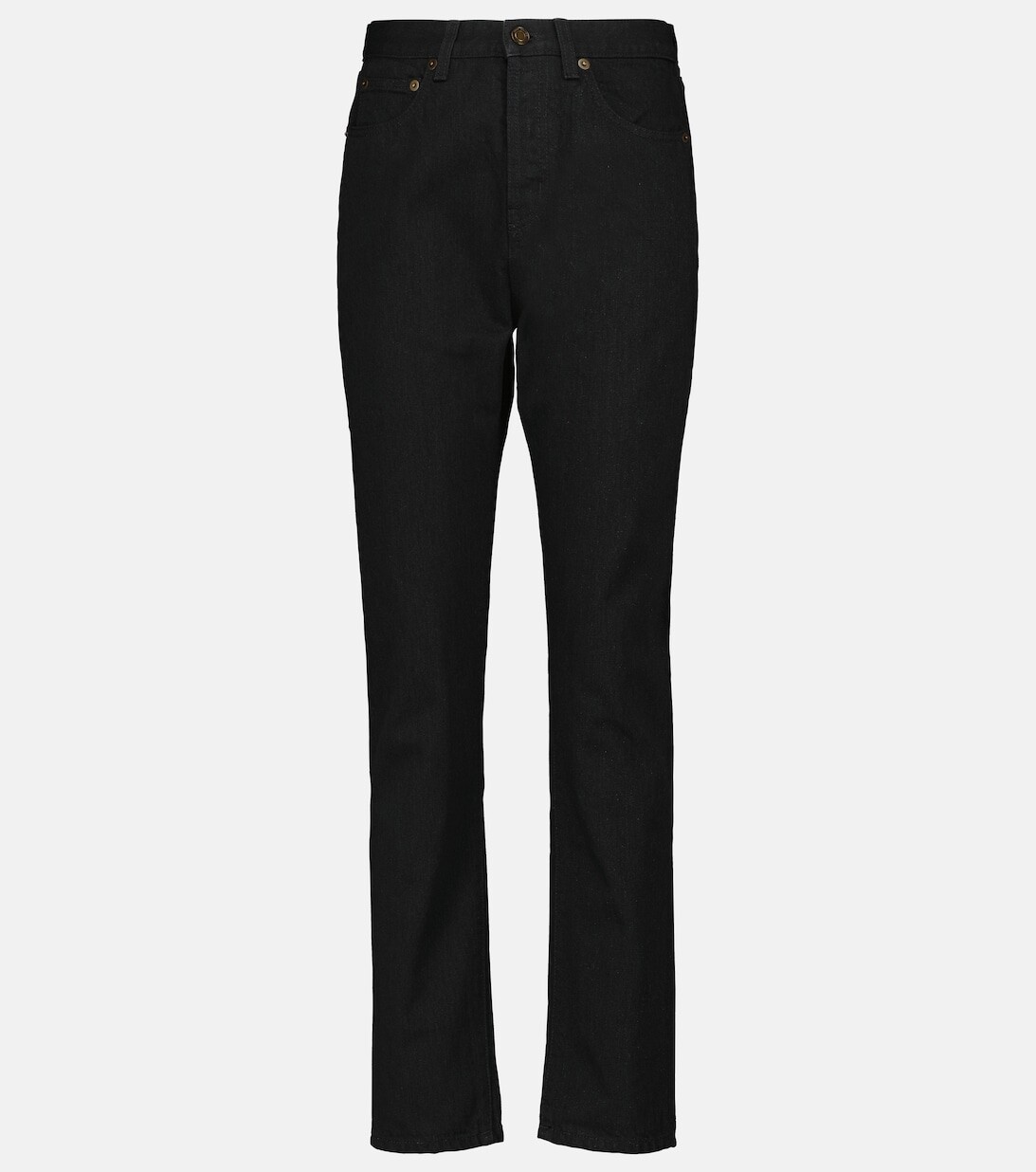 

Узкие джинсы с высокой посадкой SAINT LAURENT, черный