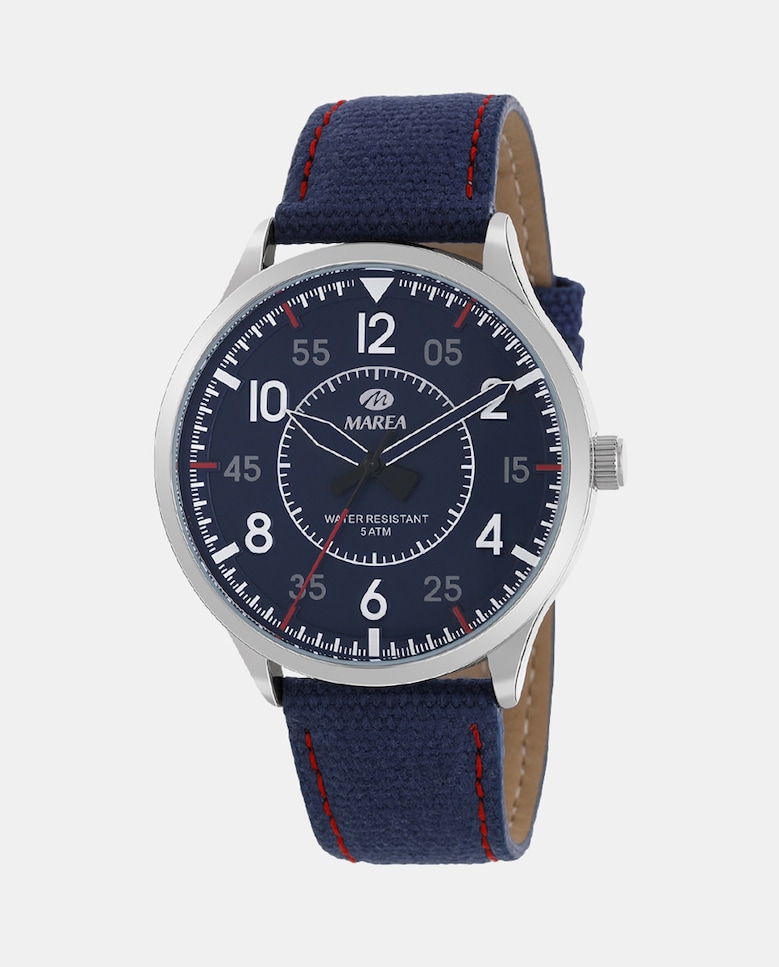 Мужские часы B41328/3 из синей кожи Marea, синий цена и фото
