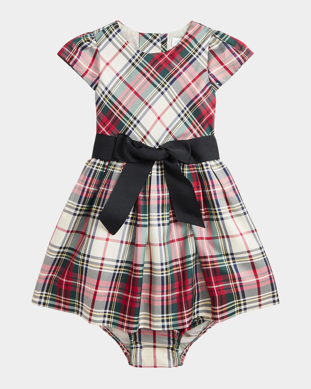 

Платье с бантом в клетку для девочек и шаровары, размер 9–24 мес Ralph Lauren Childrenswear, цвет Cream Red Multi