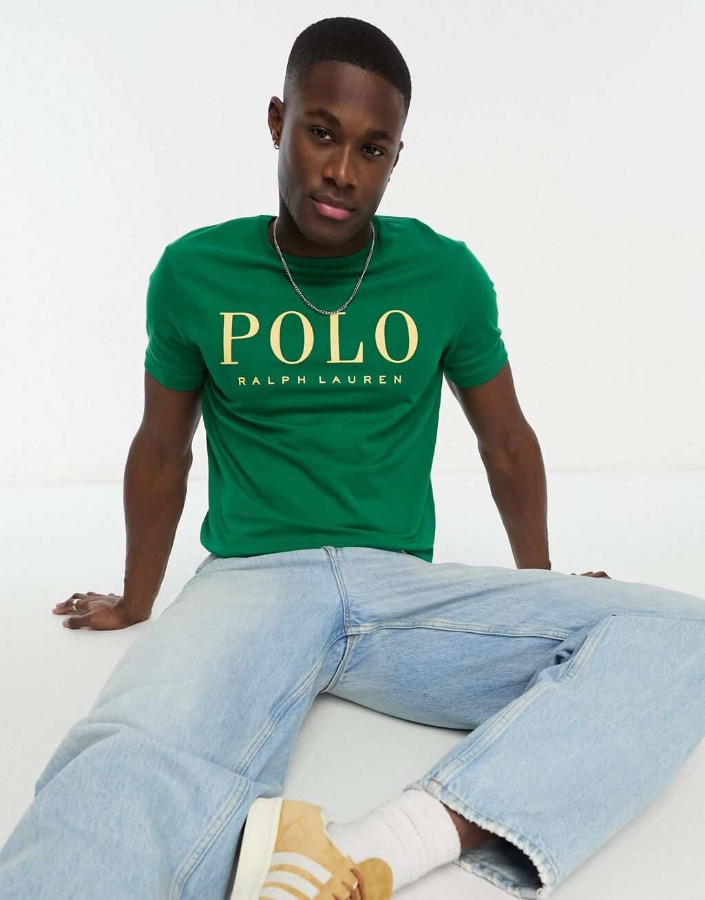 

Зеленая футболка индивидуального кроя с логотипом Polo Ralph Lauren