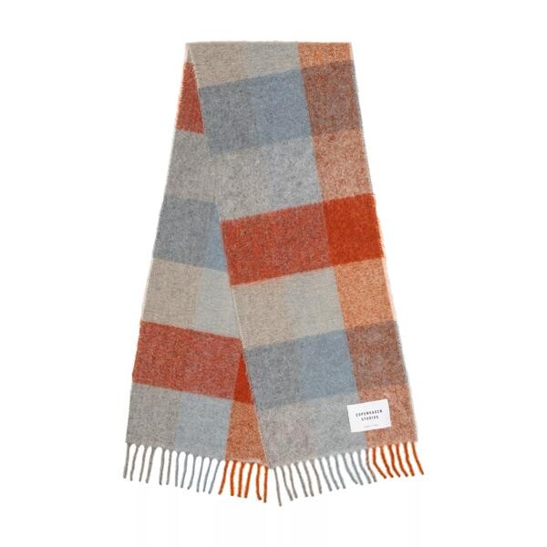 

Шарф cph shawl 2 wool mix blue/orange one Copenhagen, синий