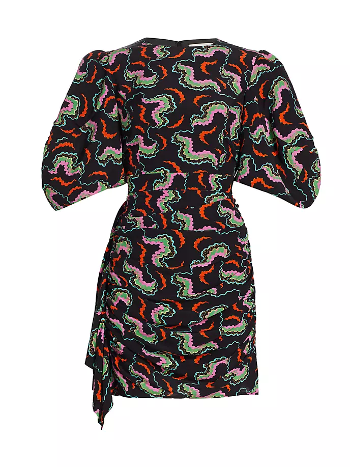 цена Мини-платье Pia с пышными рукавами и принтом Rhode, цвет soundwave