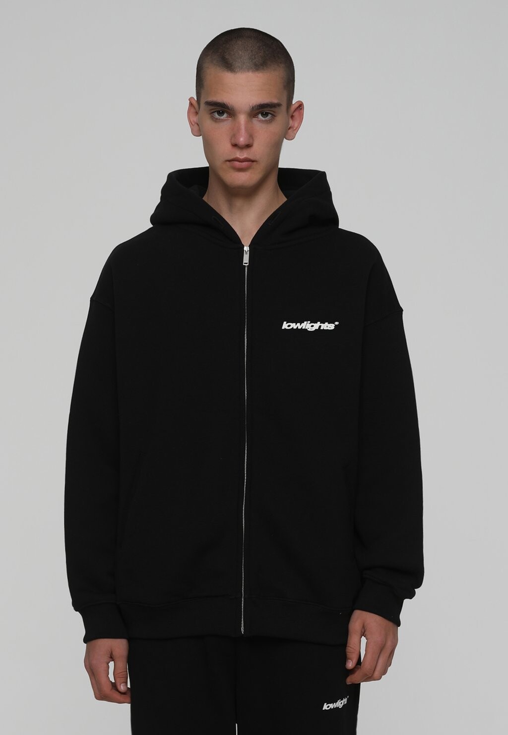 

Толстовка на молнии LOW LIGHTS STUDIOS LIGHT ZIP HOODIE UNISEX, черный