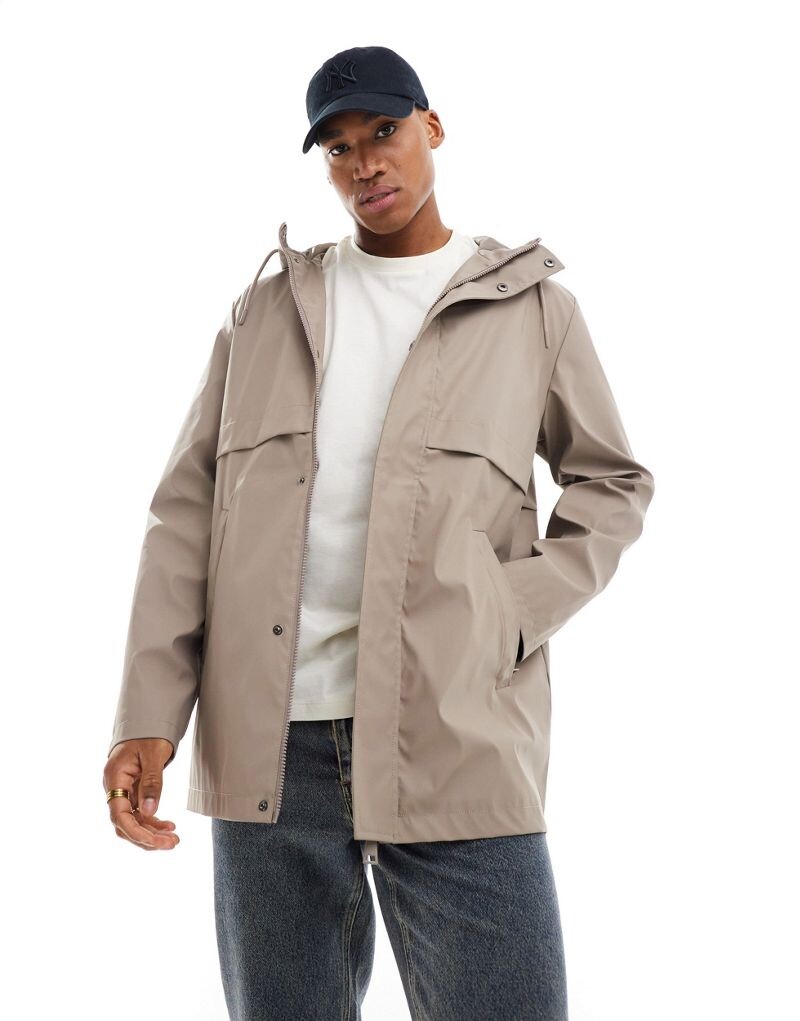 

Черный водостойкий прорезиненный дождевик ASOS DESIGN