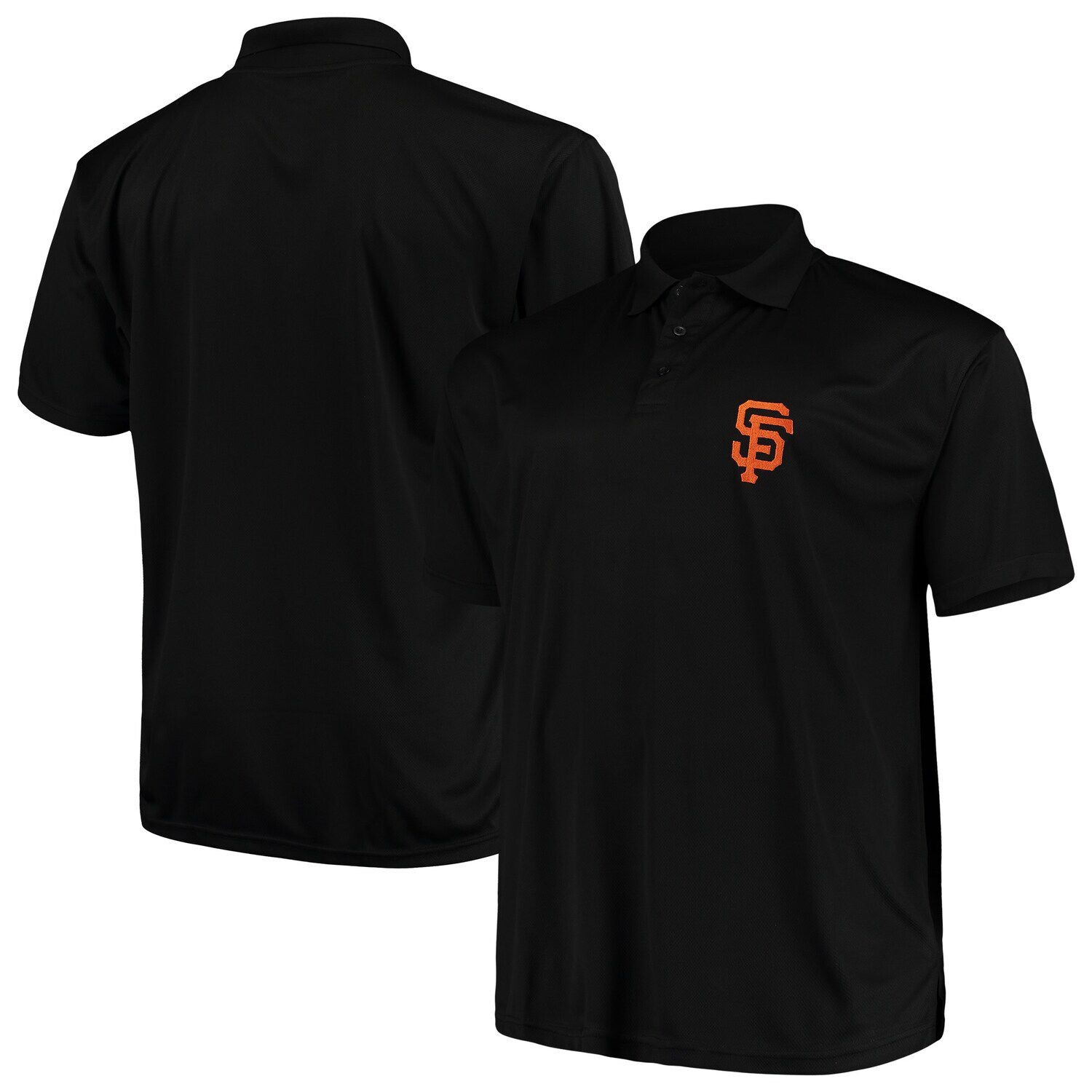 

Мужская однотонная рубашка-поло Majestic Black San Francisco Giants Big & Tall Birdseye Fanatics