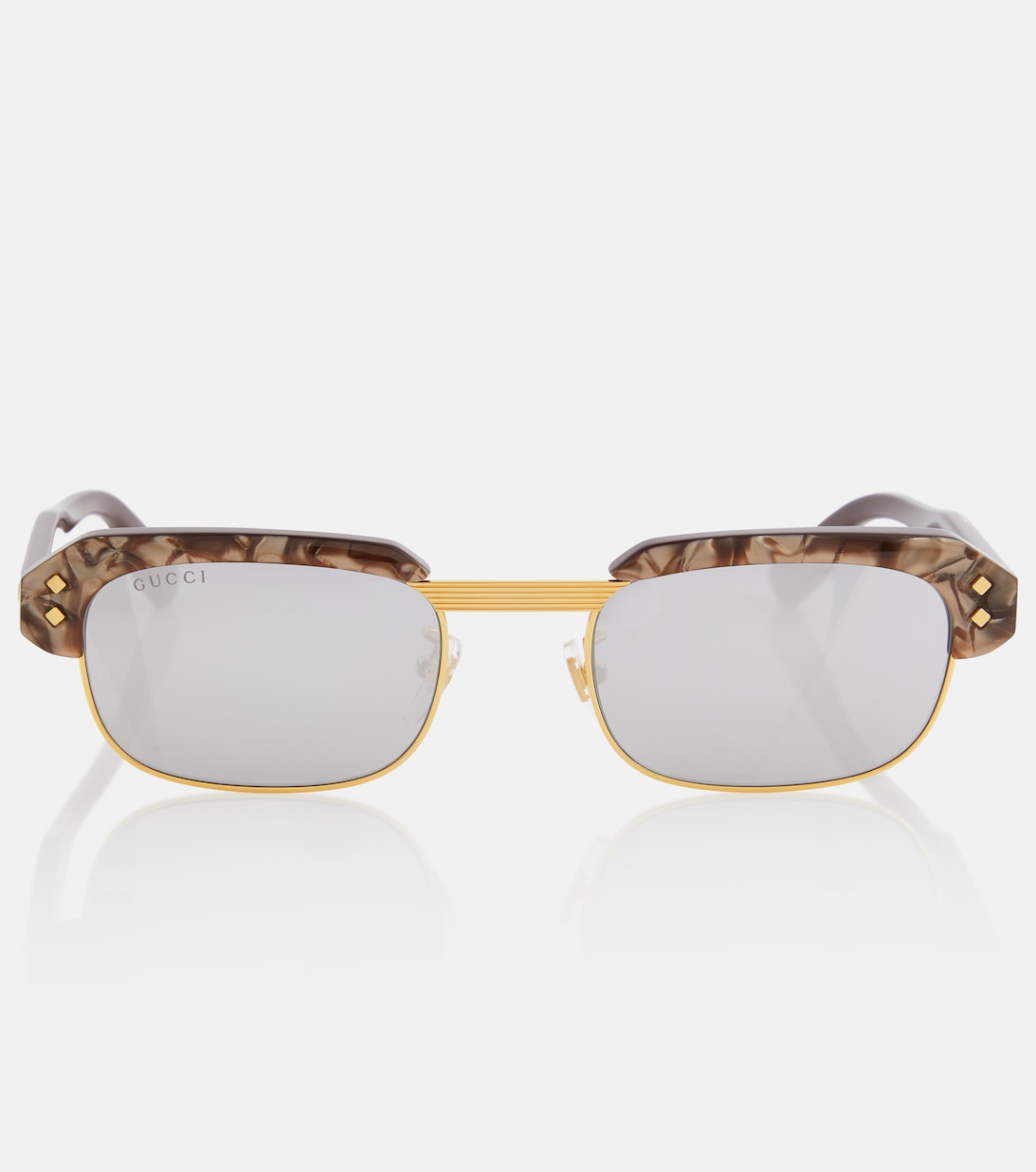Квадратные солнцезащитные очки Gucci, коричневый солнцезащитные очки gucci оверсайз квадратные