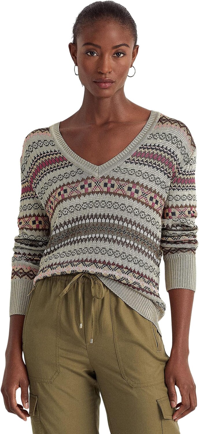 

Свитер с V-образным вырезом Fair Isle LAUREN Ralph Lauren, мульти