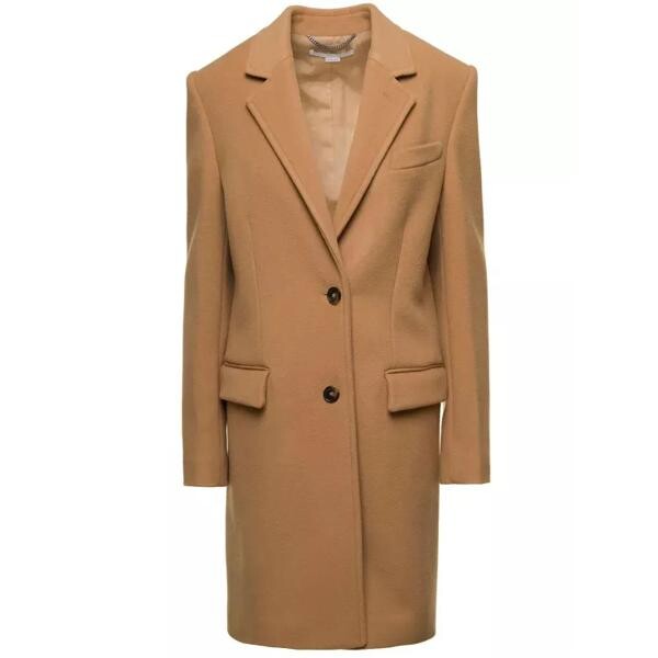 

Пальто sand-colored structured single-breasted coat with Stella Mccartney, коричневый
