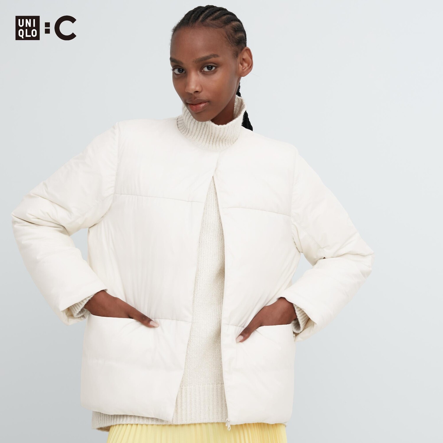 

Легкий пуховик Uniqlo, кремовый, Бежевый