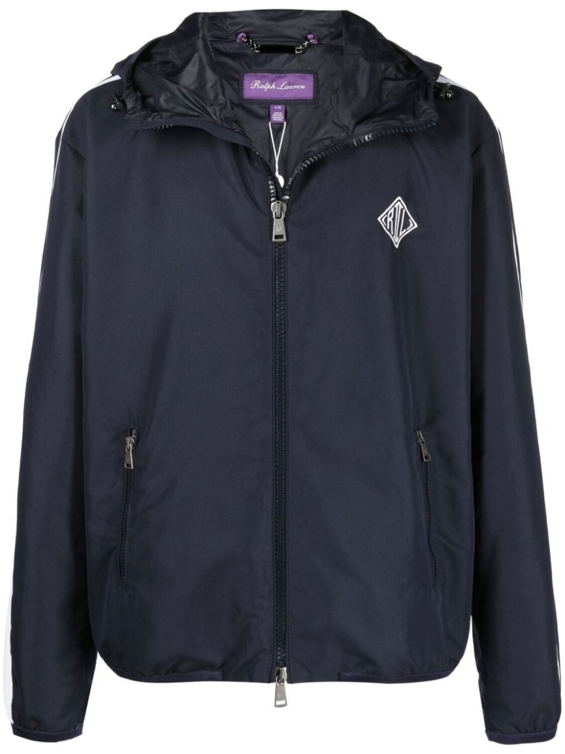 

Ralph Lauren Purple Label ветровка Essex с капюшоном и монограммой, синий