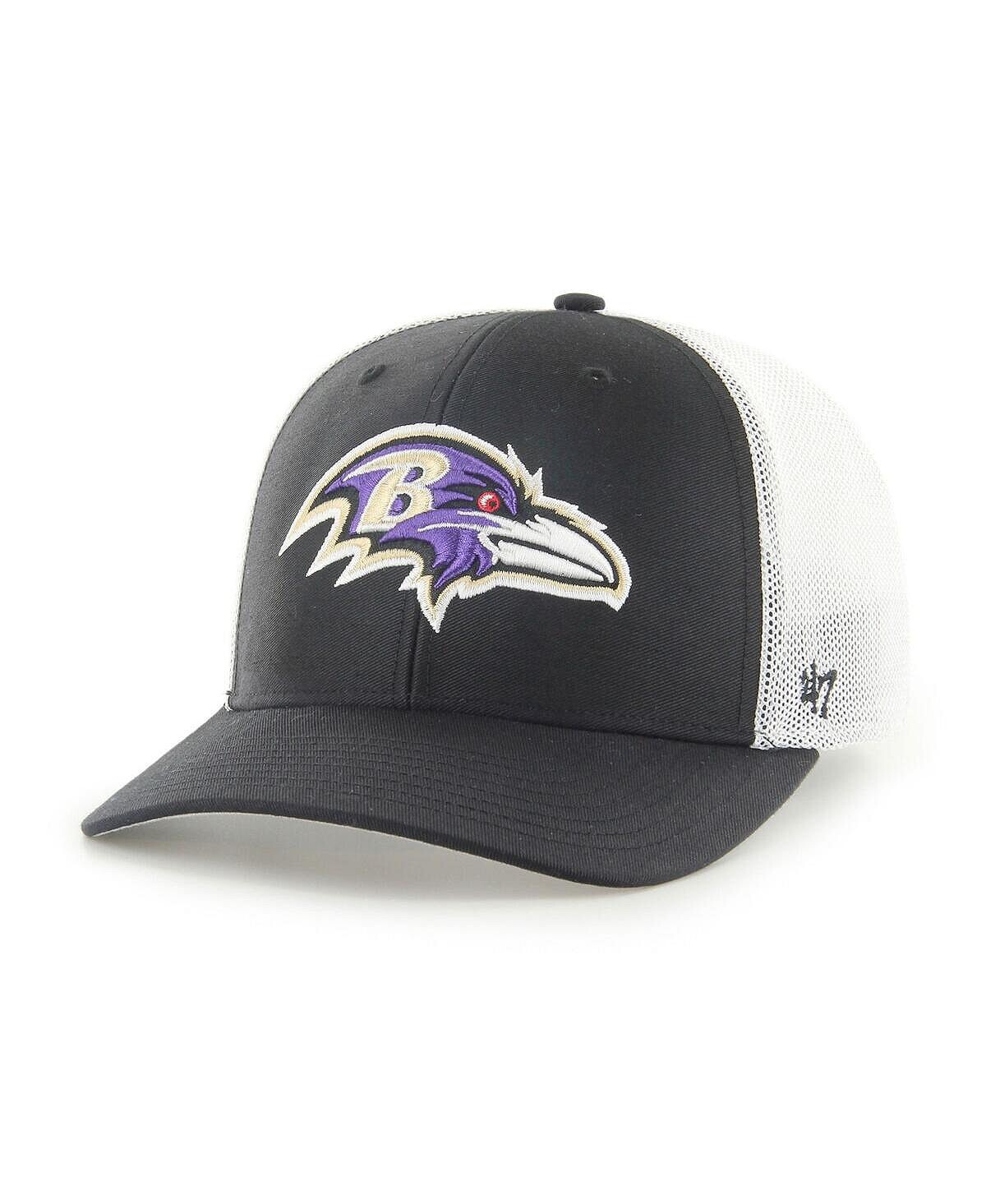 

Мужская черно-белая кепка Baltimore Ravens Trophy Trucker Flex Hat '47 Brand