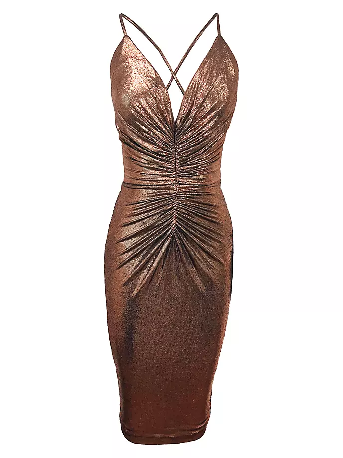 

Платье из джерси с фольгой Viv Dress The Population, цвет bronze