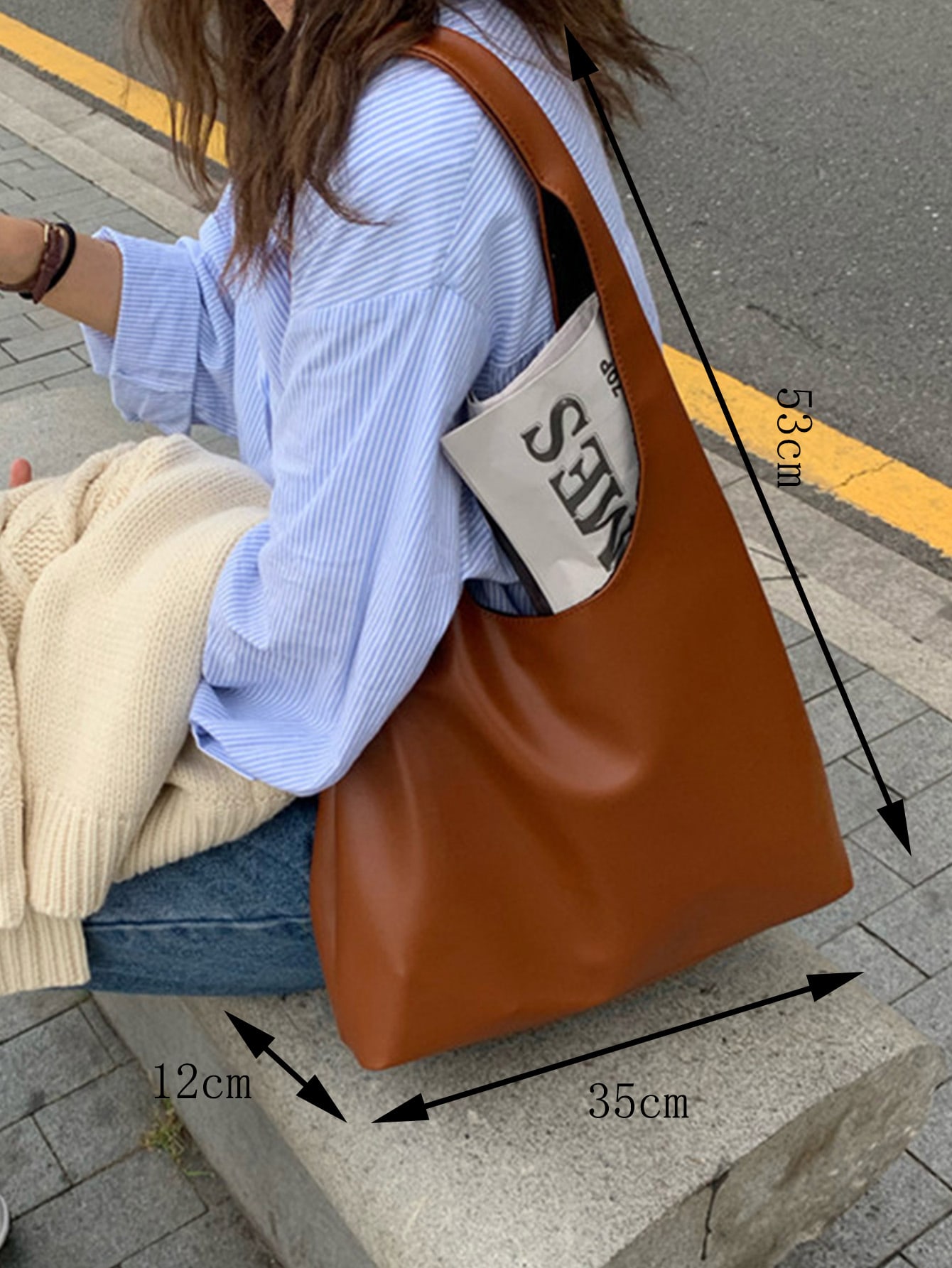 Водонепроницаемая модная простая модная сумка через плечо большой вместимости, коричневый