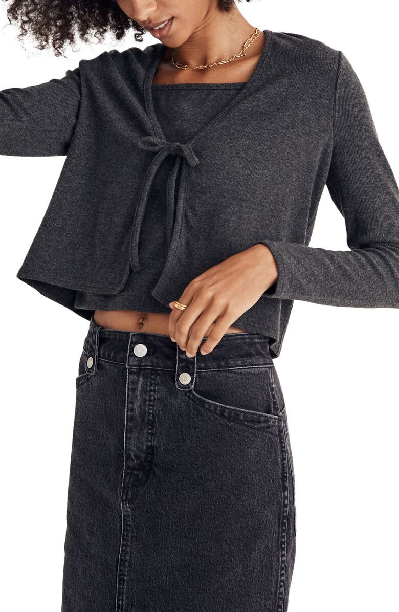 

Камзол с квадратным вырезом в рубчик с начесом MADEWELL, черный