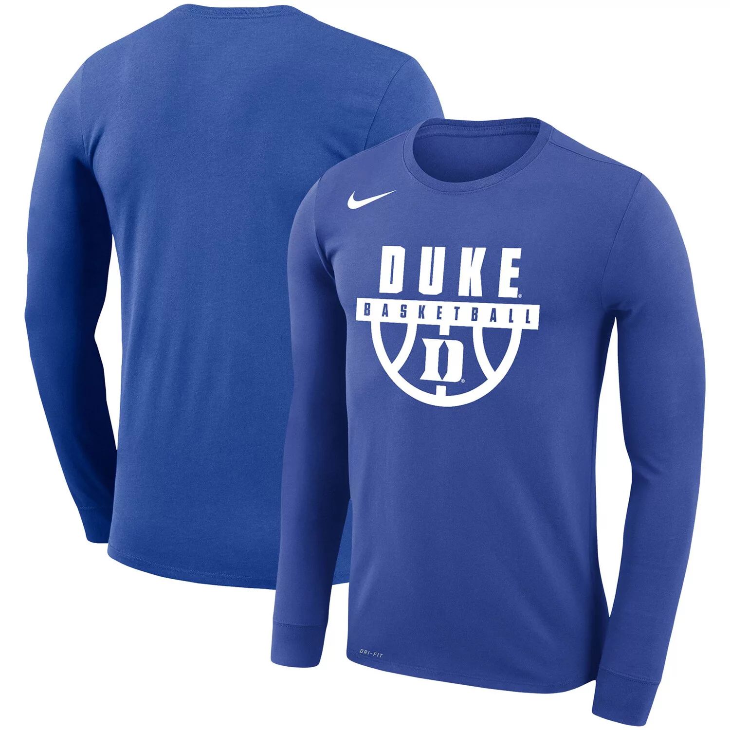 

Мужская футболка с длинными рукавами Royal Duke Blue Devils Basketball Drop Legend Nike