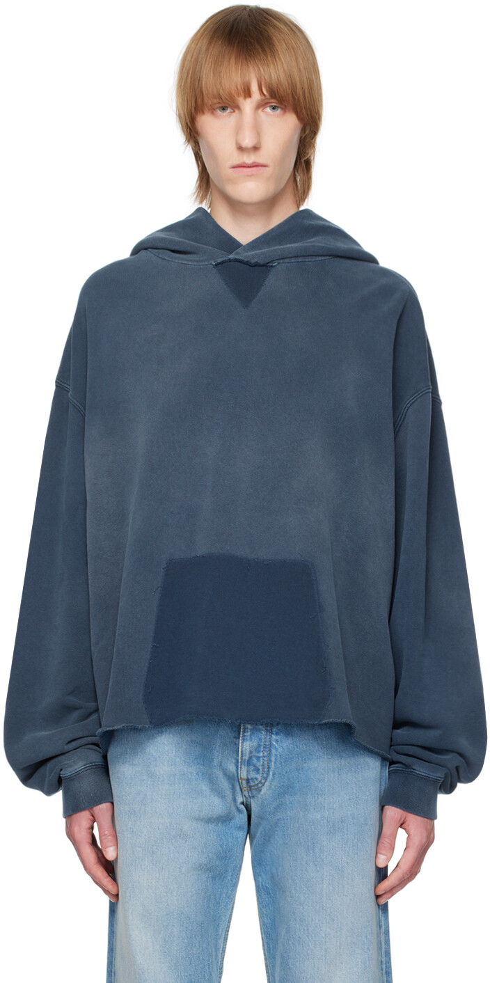 

Синий рваный худи Maison Margiela