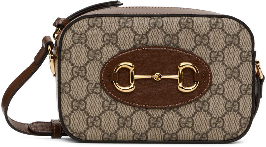 

Коричневая маленькая сумка Horsebit 1955 Gucci
