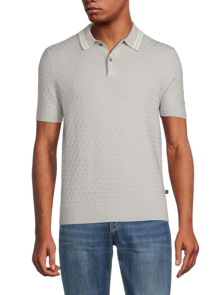 

Жаккардовый шерстяной свитер-поло Mahana Ted Baker London, цвет Light Grey