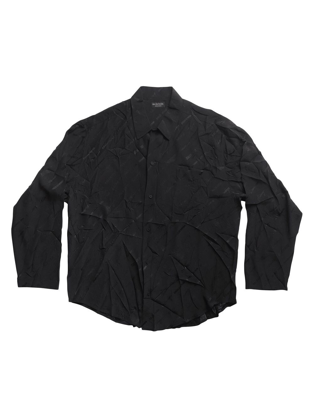 

Минималистичная рубашка Logomania All Over Balenciaga, черный