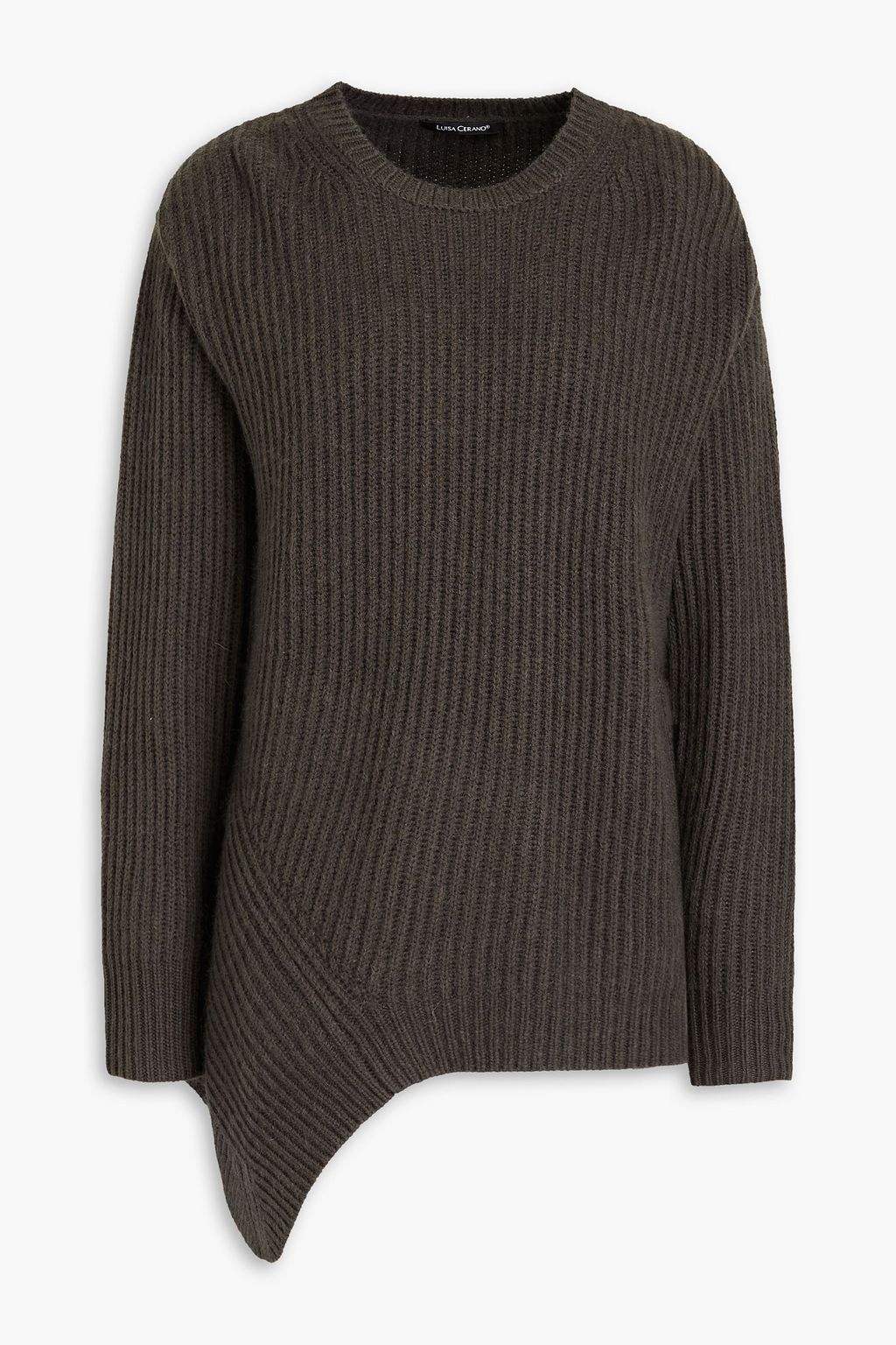 цена Асимметричный свитер из смесовой шерсти Luisa Cerano, серый