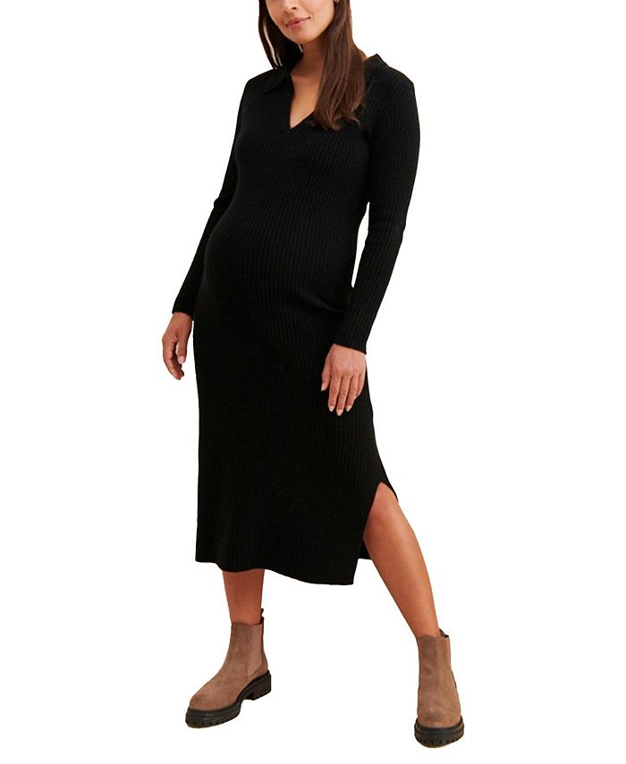 Платье-свитер Джоли для беременных Emilia George, черный свитер gaialuna средней длины размер 106 черный