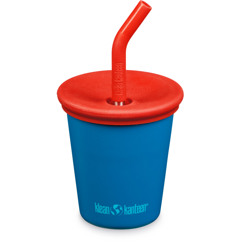 Детская стальная чашка с соломенной крышкой Klean Kanteen, синий