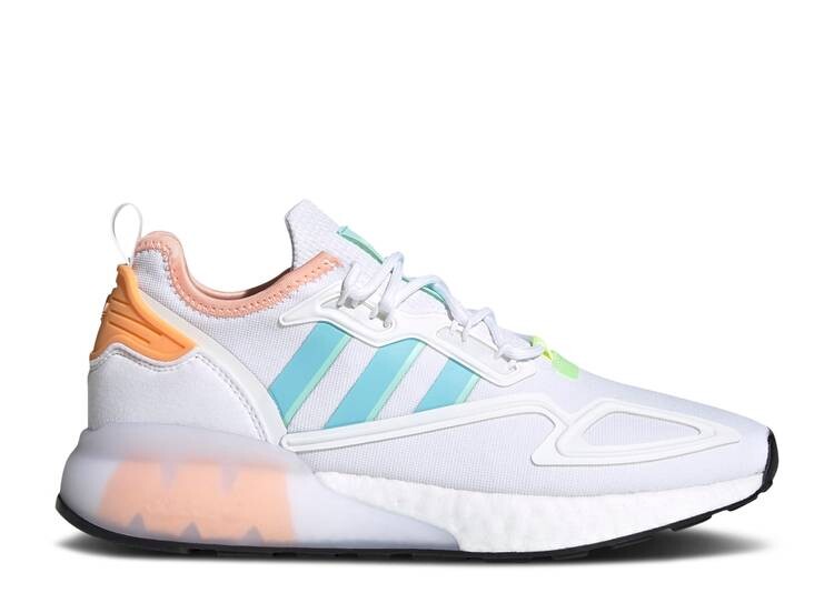 Кроссовки Adidas WMNS ZX 2K BOOST 'WHITE HAZY SKY PINK', белый кроссовки adidas originals zx 1k boost footwear white hazy sky hazy blue