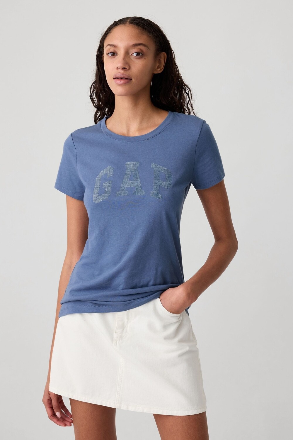 

Футболка с круглым вырезом и логотипом Gap, синий