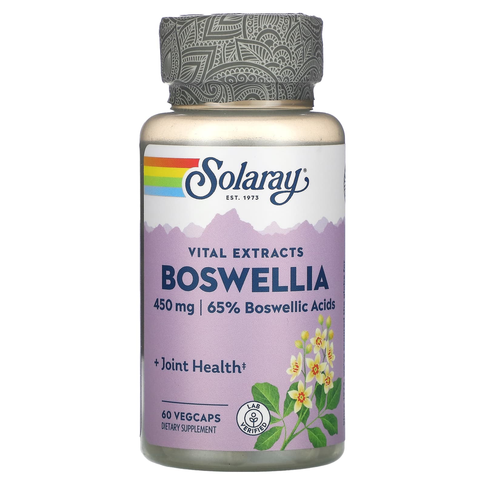 Solaray Босвеллия 450 мг 60 вегетарианских капсул eu natural primal куркума и босвеллия 60 вегетарианских капсул