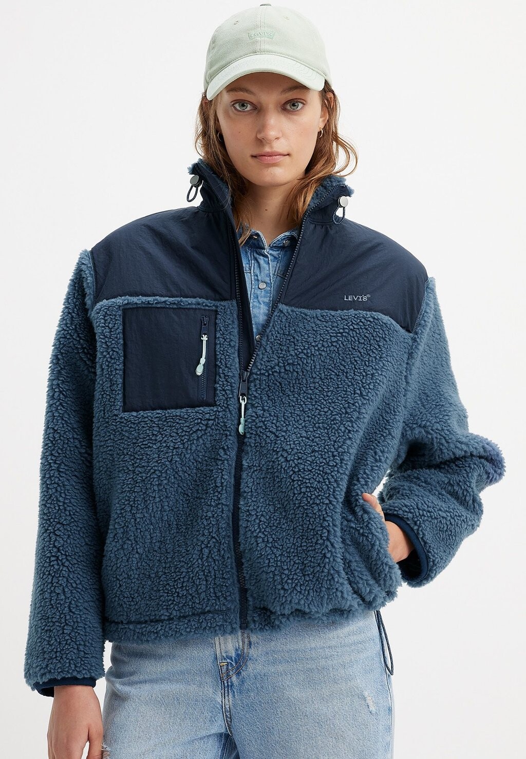 

Флисовая куртка Levi's BIG FOOT, цвет vintage indigo