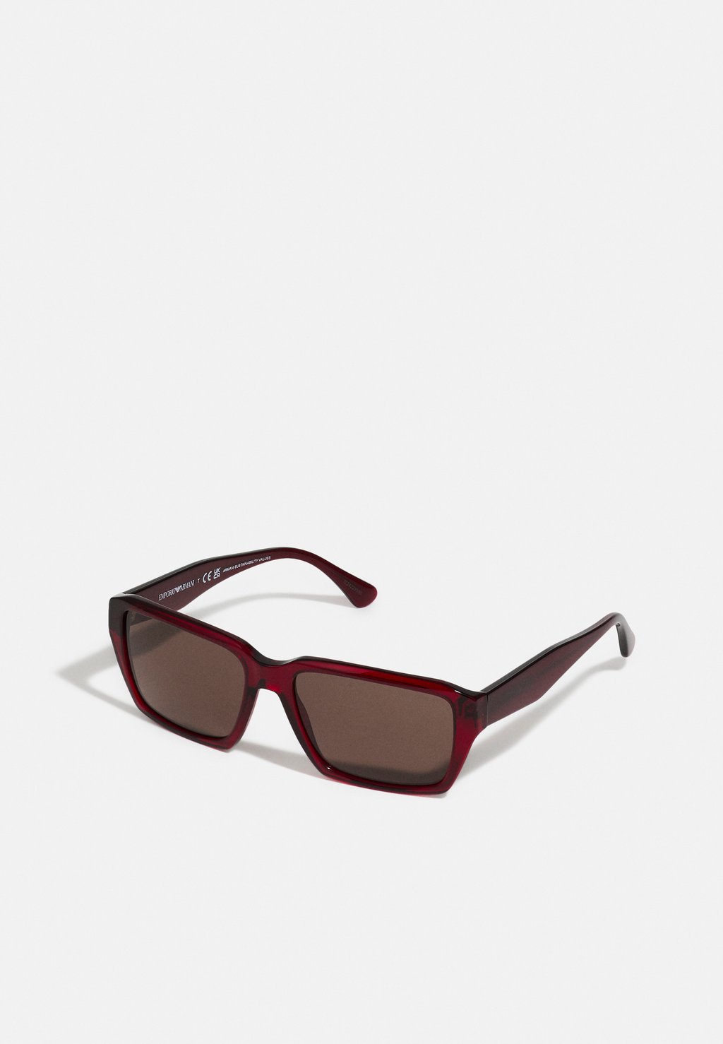 Солнцезащитные очки Emporio Armani, цвет shiny transparent red/dark brown