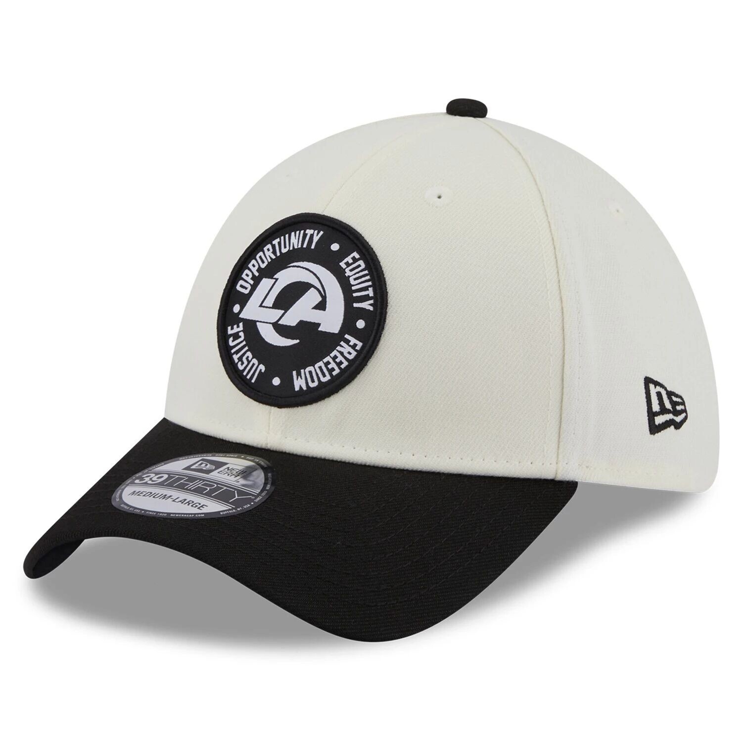 

Мужская кепка New Era кремового/черного цвета Los Angeles Rams 2022 Inspire Change 39THIRTY Flex Hat