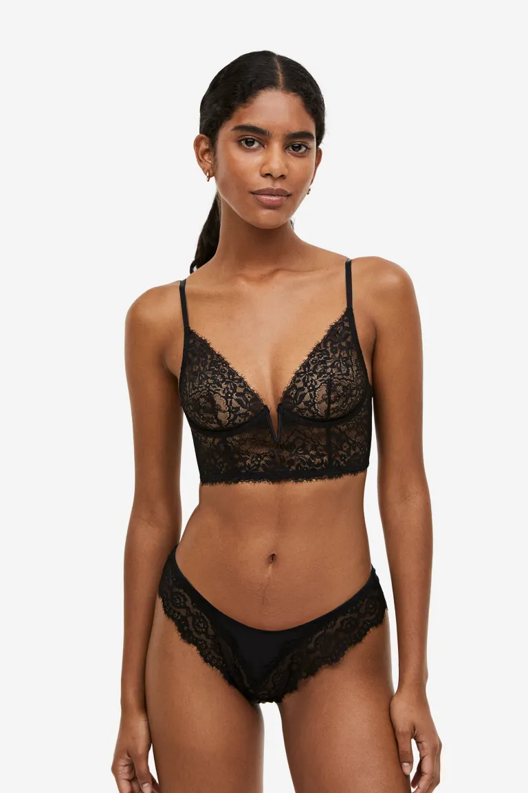 

Кружевное бюстье без подкладки H&M, черный
