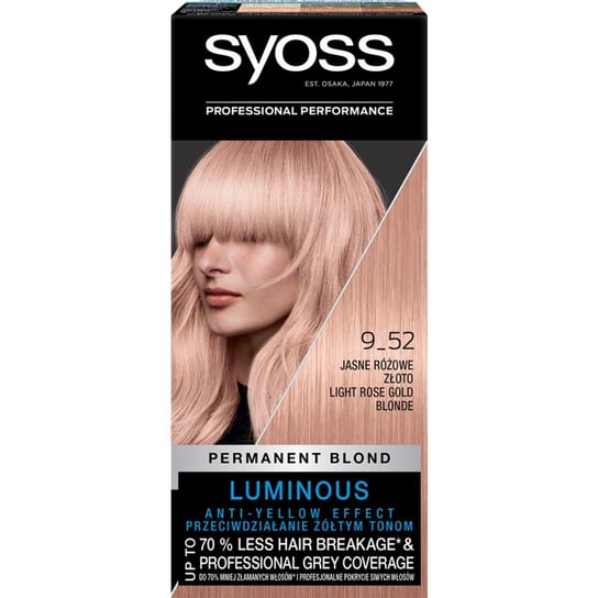 Краска для волос 9-52 Светло-Розовое Золото Syoss, Salon Plex