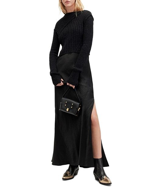 

Платье макси Amos 2-в-1 ALLSAINTS, цвет Black