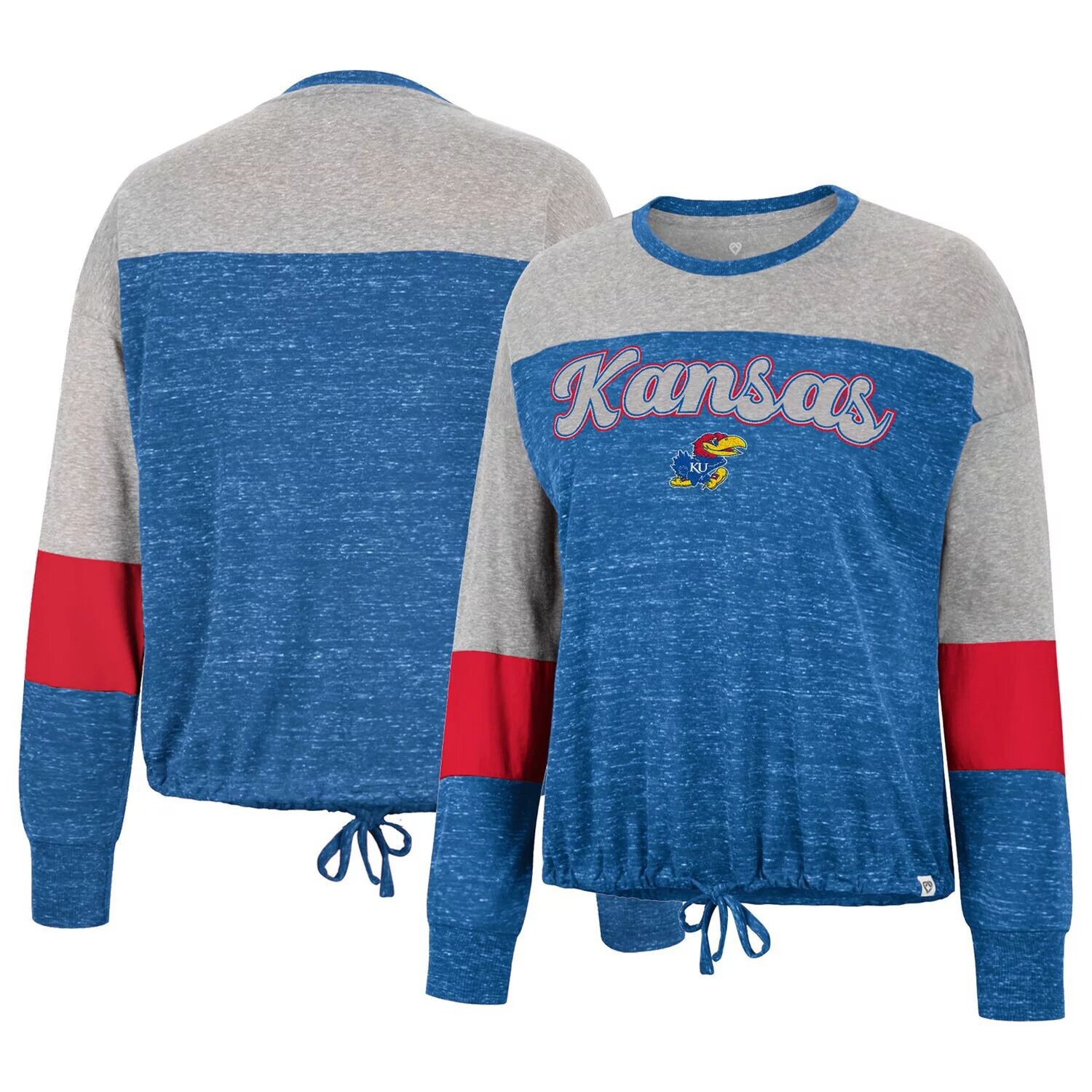 

Женская футболка Colosseum Royal Kansas Jayhawks Joanna с длинными рукавами и завязкой спереди Colosseum