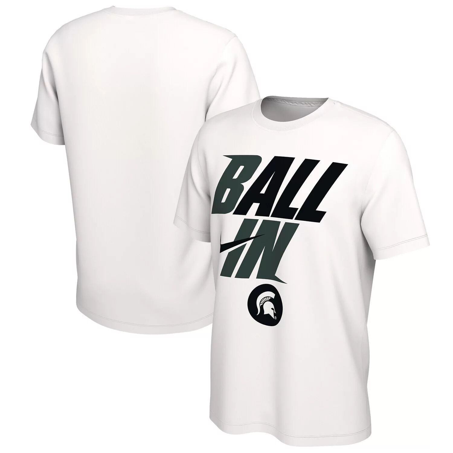 

Мужская белая футболка Michigan State Spartans Ball In Bench Nike, Белый