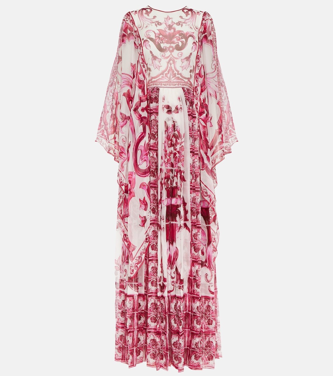 

Платье макси из шелкового шифона Majolica DOLCE&GABBANA, красный
