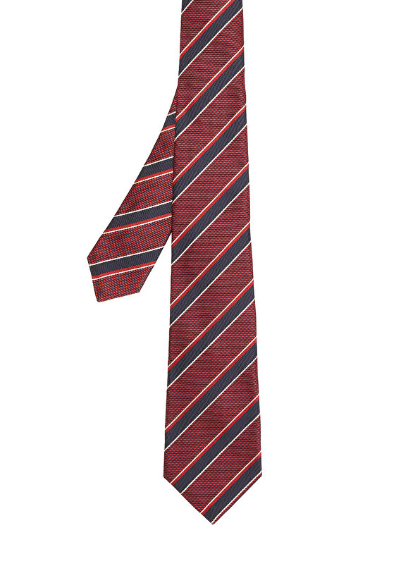 Шелковый галстук в красную полоску с узором Kiton черные трикотажные перчатки с логотипом hunter в красную полоску