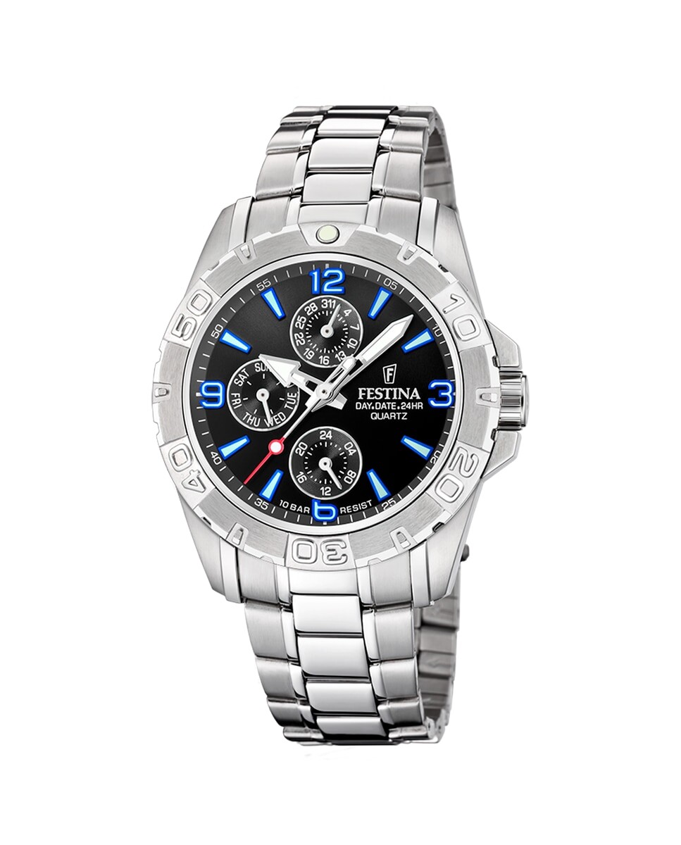 

Мужские часы F20666/1 Многофункциональные серебристая сталь Festina, серебро