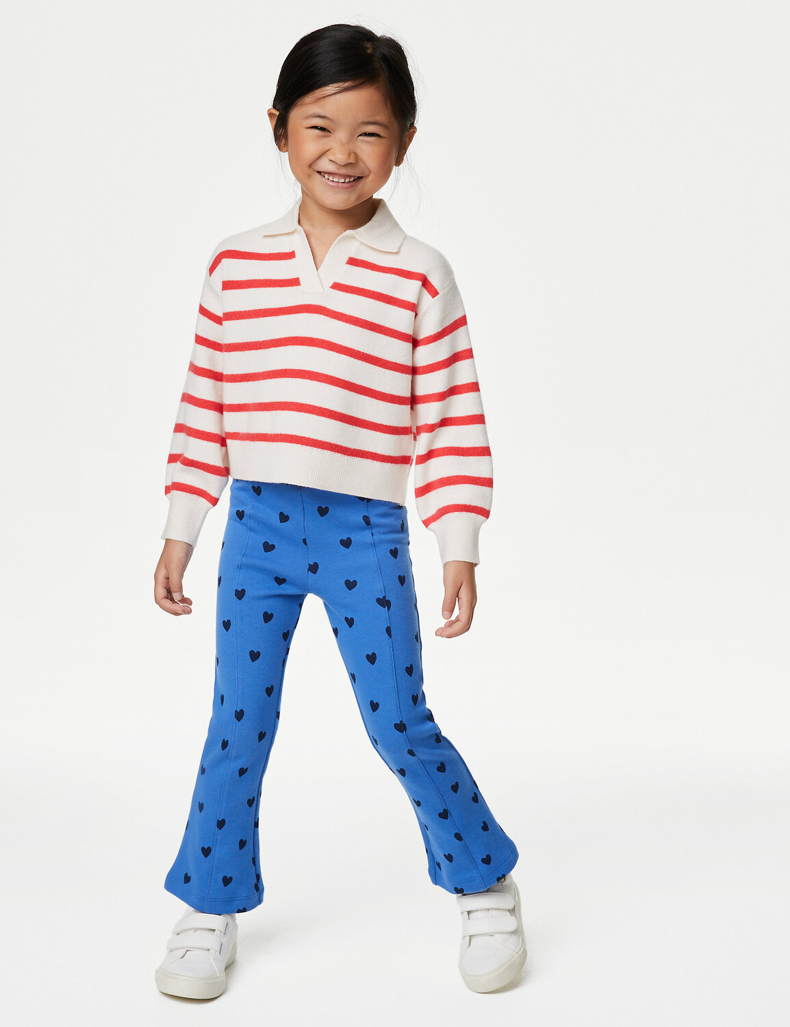 

Расклешенные леггинсы из хлопка с сердечным принтом (2–8 лет) Marks & Spencer