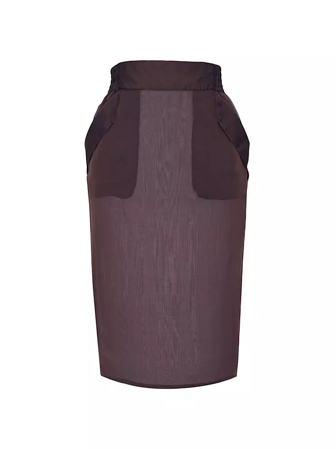 

Юбка-карандаш из шелкового муслина Saint Laurent, цвет marron fonce