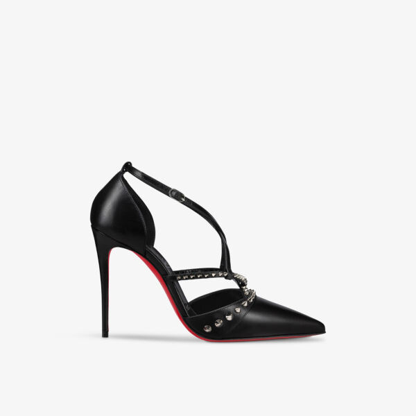 

Татуировки шипы насос 100 кожа каблук лодочки Christian Louboutin, черный