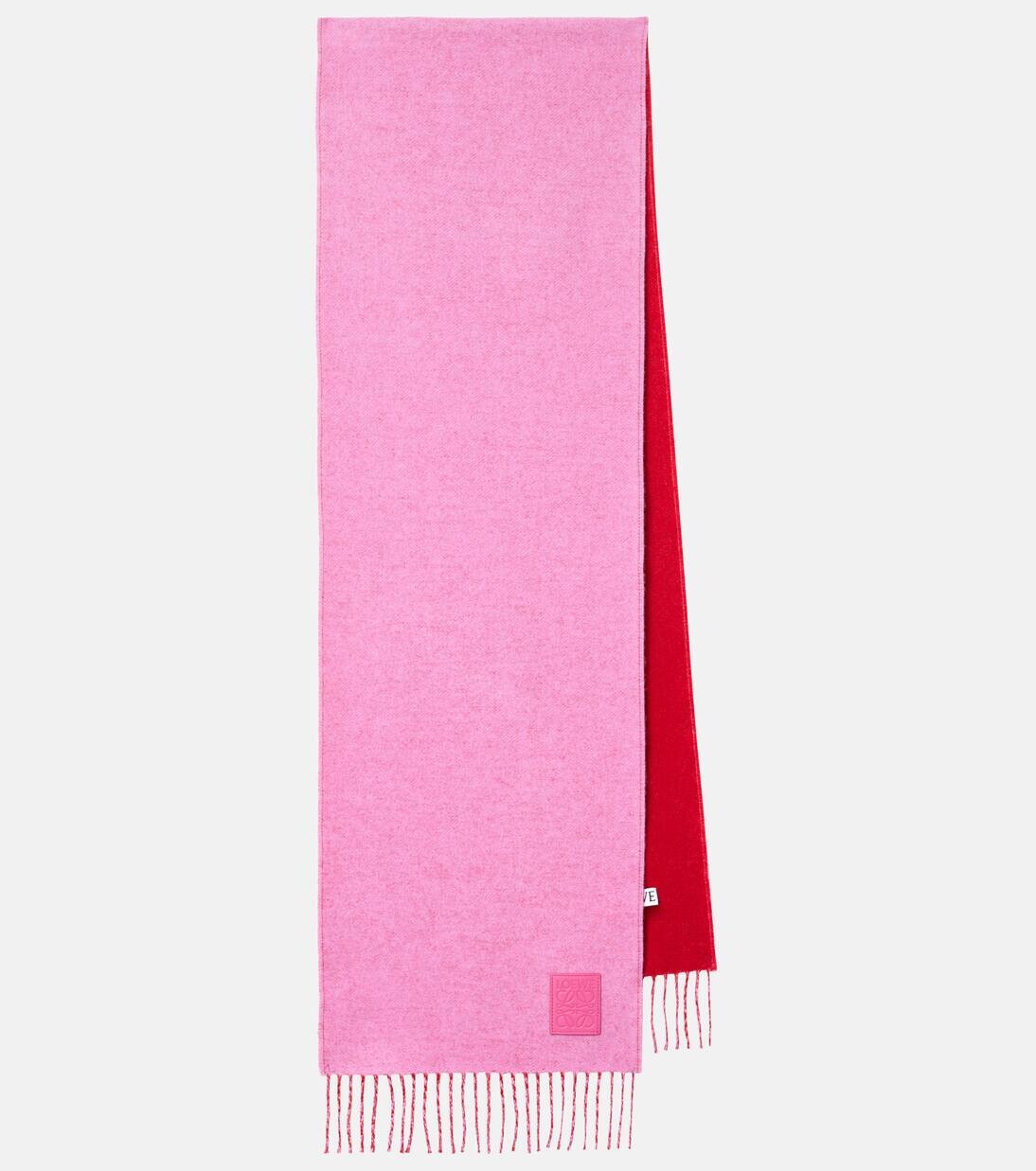 

Шарф из шерсти и кашемира Loewe, цвет pink/red