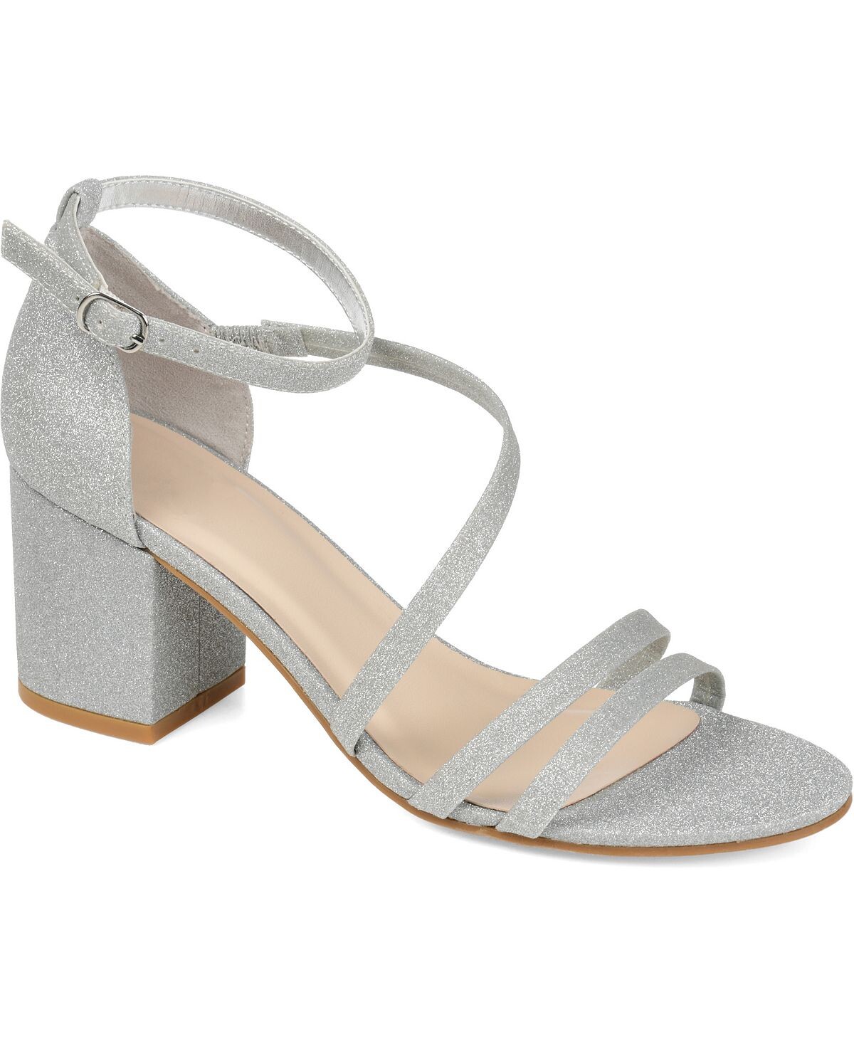

Женские туфли на каблуке с блестками Bella Journee Collection, серебро