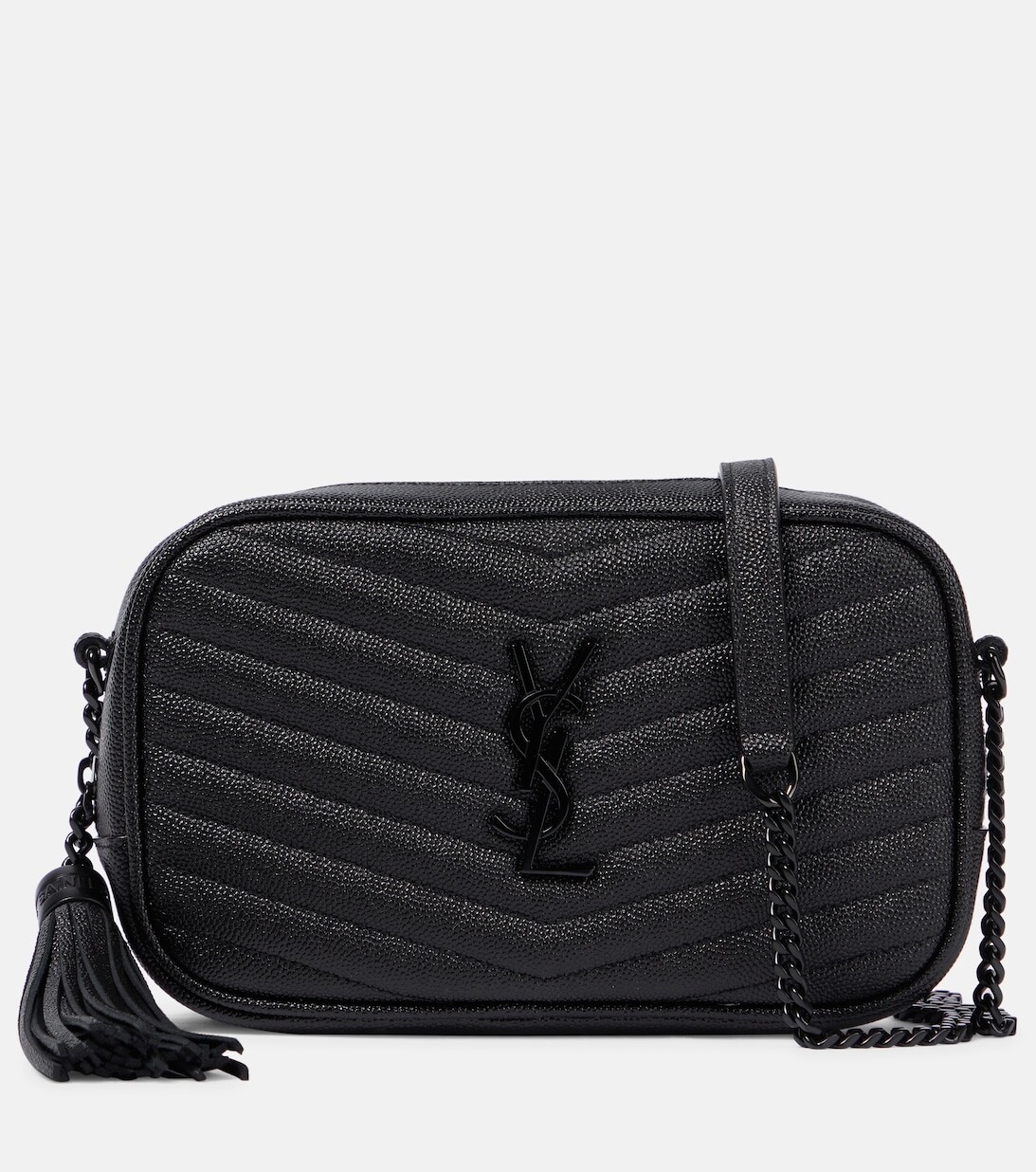 

Кожаная сумка через плечо Lou Camera Saint Laurent, черный