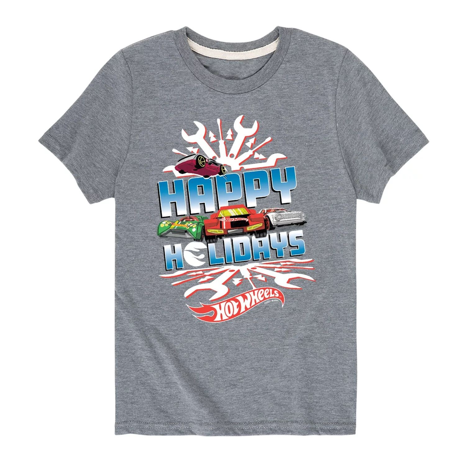 

Футболка Hot Wheels Happy Holidays для мальчиков 8–20 лет с рисунком Licensed Character, серый