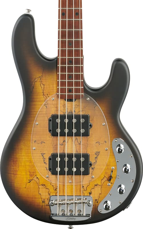 Басс гитара Sterling RAY34HHSM StingRay HH Spalted Maple Top 4-String Bass, Natural Burst